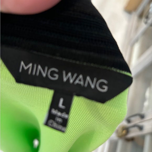 Ming Wang Green Sweater Jacket with black accents Size Large - Picture 2 of 4